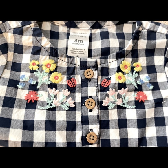 Carter’s Gingham Dress with Floral Embroidery NWOT - Picture 3 of 6